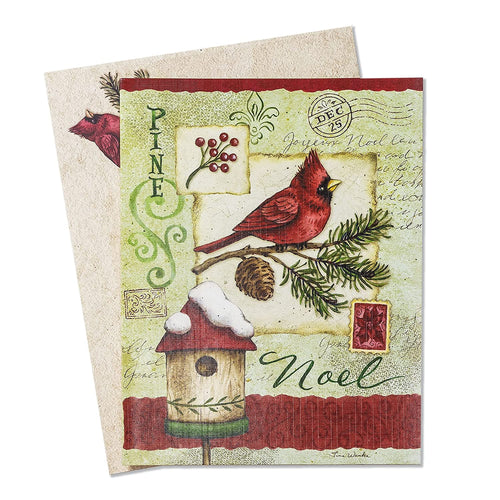 Boxed Christmas Cards: Noel Cardinal and birdhouse