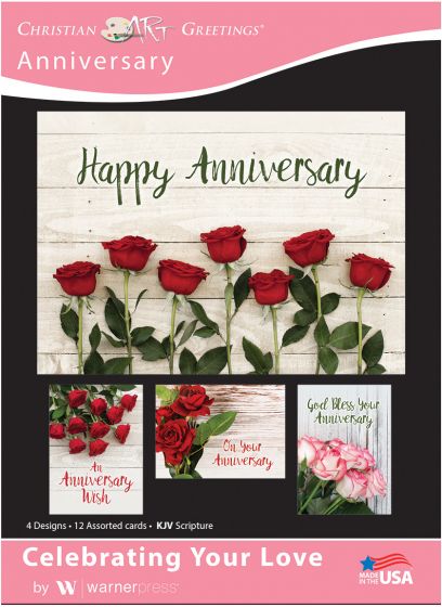 Happy Anniversary: White Roses in Vase (order in 6)